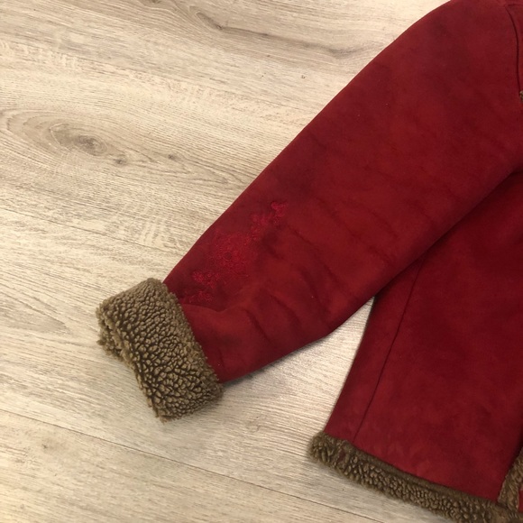 Women’s LL Bean SZ L Regular Winter Faux Sherpa Micro Faux Soft Suede Style Coat - Picture 12 of 15